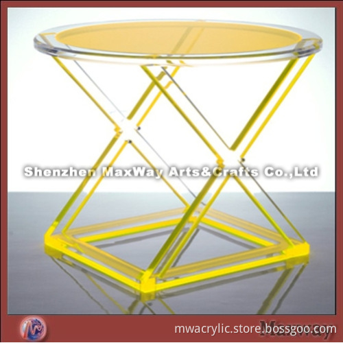 Acrylic furniture round yellow table/desk/chair
